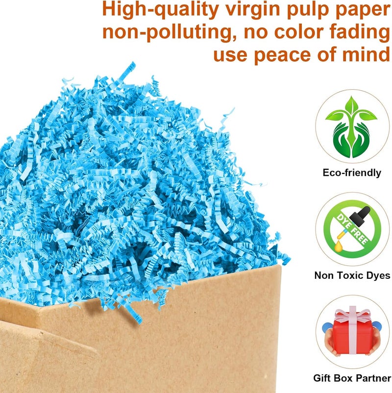Darfukei Shredded Paper For Gift Baskets, Crinkle Paper Filler, 1/2LB (8 oz) Crinkle Cut Paper Shred, Bridesmaid Engagement Gift Boxes Bags Filler, Tissue Gift Basket Filler, Packing Grass Confetti For Birthdays, Weddings,Anniversaries,Gift Wrapping - Image 2